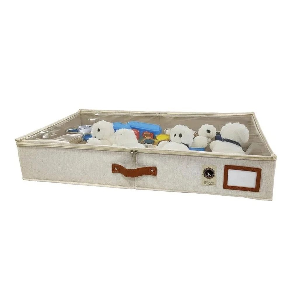 XL Underbed Storage Containers with See-Through Zip Lid, Thick Metal Zippers